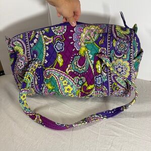 Vera Bradley Quilted Purple Green Paisley Celebration Versitile Duffel Bag